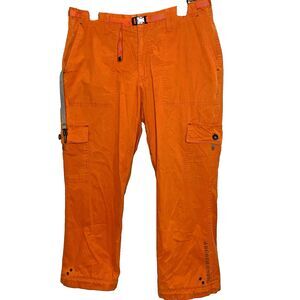 Abercrombie & Fitch Capri Cargo Pants Utility Outdoor Hiking Y2K Womens 8 Orange